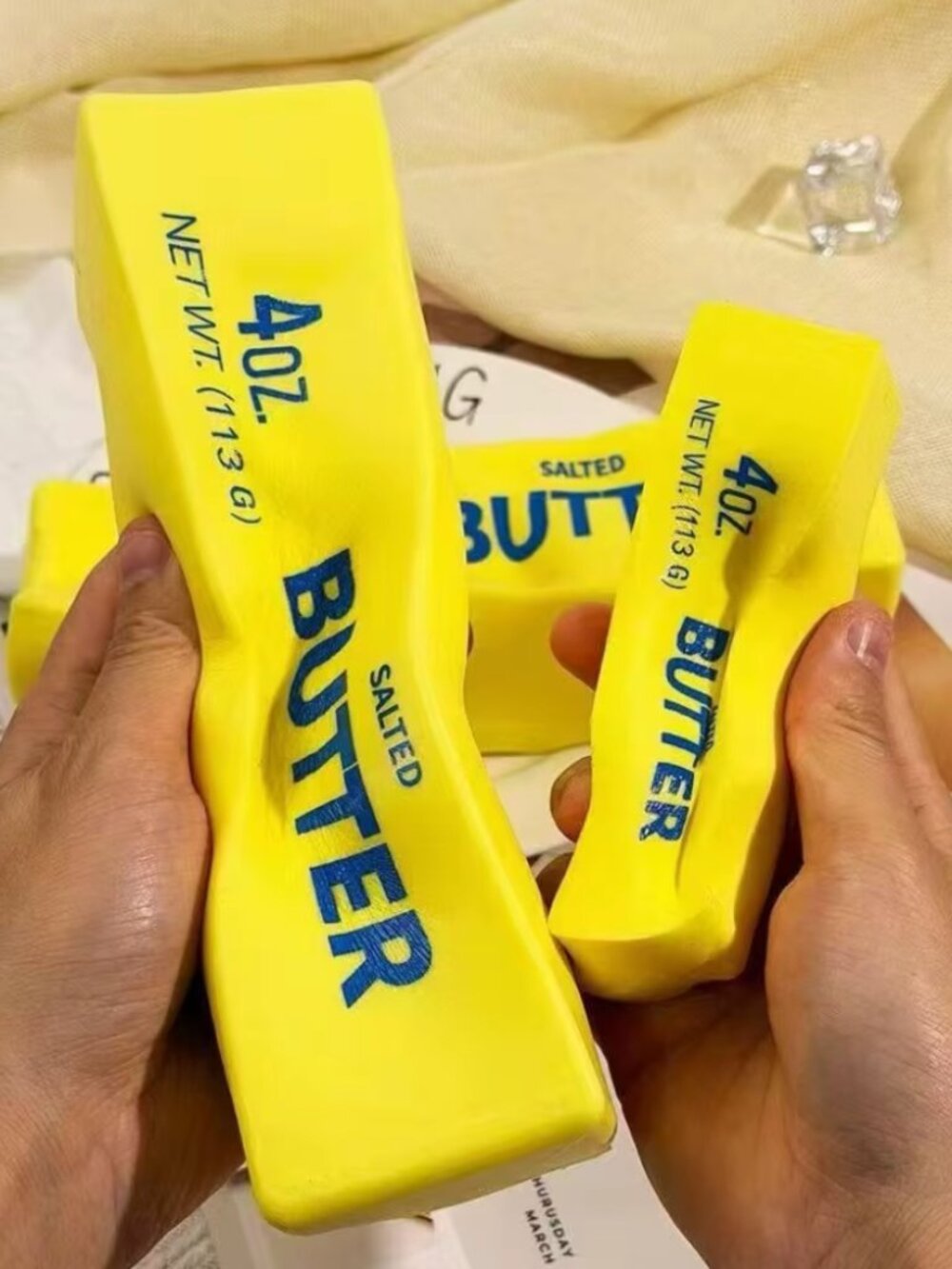 23+14cm 2pcs new Butter squishy set Stick Fidget Toys Elastic Cheese kid squish